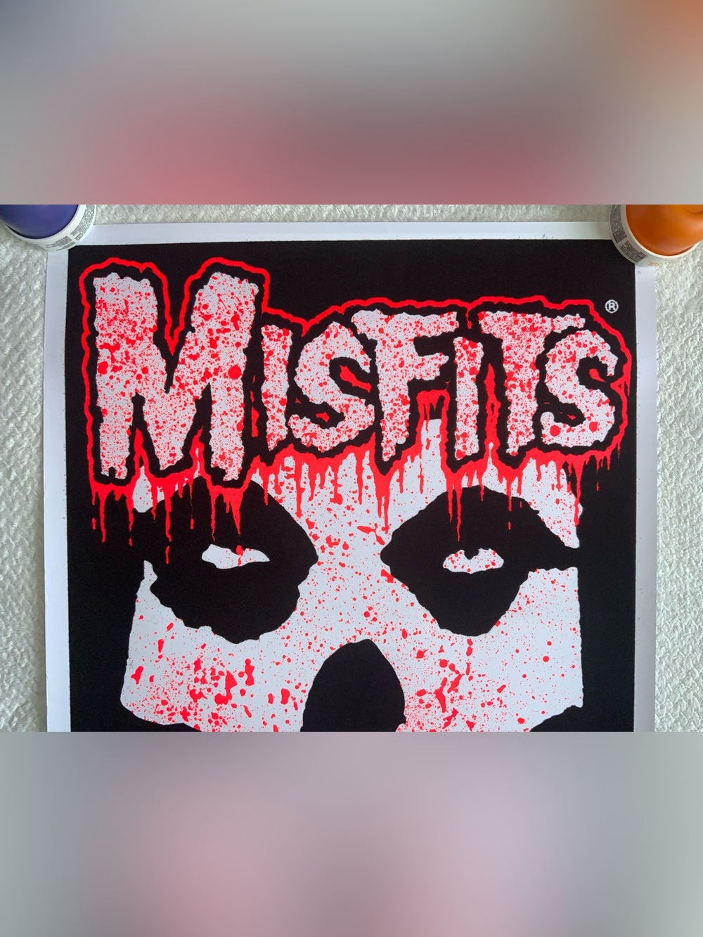 Scorpio Posters Misfits Skull Splatter Black Light Poster - Picture 2 of 11